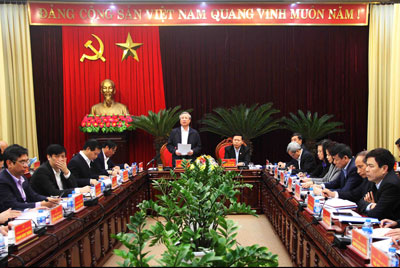 Đồng chí Trần Quốc Vượng, Ủy viên Bộ Chính trị, Thường trực Ban Bí thư thăm và làm việc tại Bắc Ninh