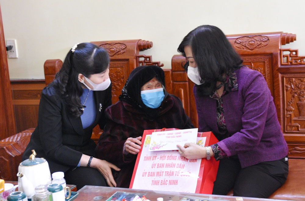 Bí thư Tỉnh ủy Đào Hồng Lan thăm, tặng quà Trung tâm Điều dưỡng Thương binh Thuận Thành và huyện Gia Bình